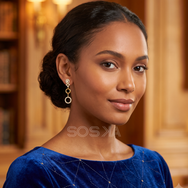 Gold Plated Round Earings
