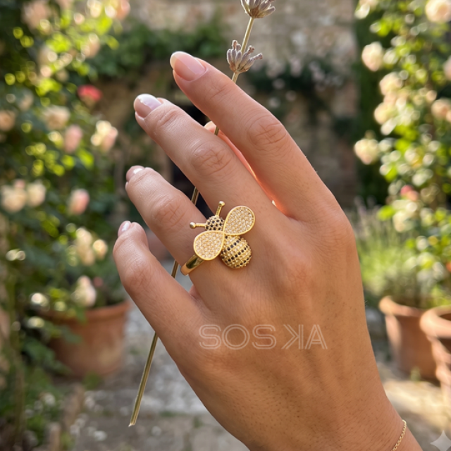 Gold Plated Honey Bee Ring