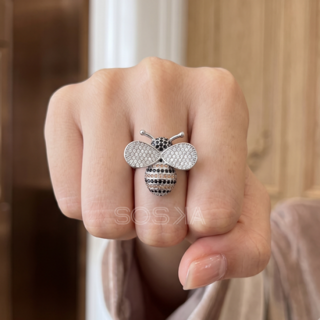 Silver Plated Honey Bee Ring