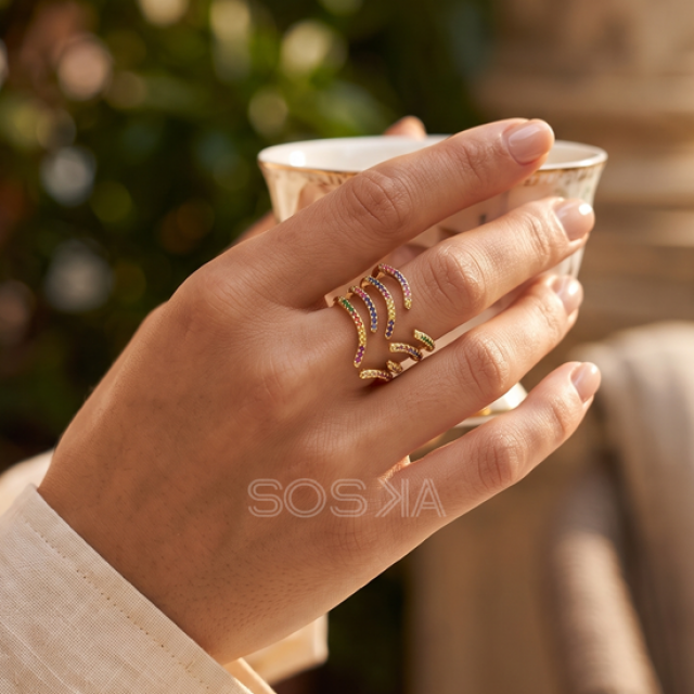 Multicolour Stone Ring